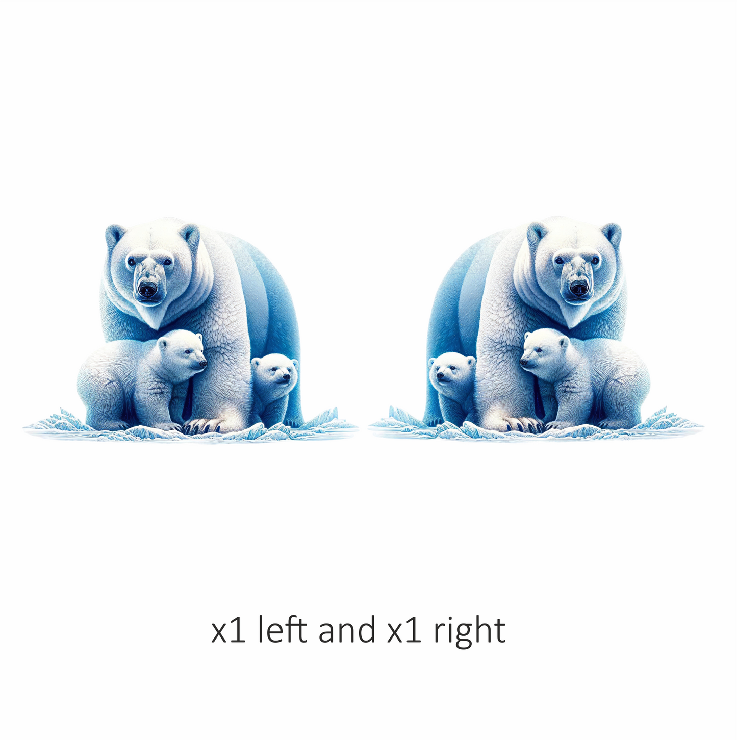White Polar Bear With Cubs Vinyl Sticker Decal