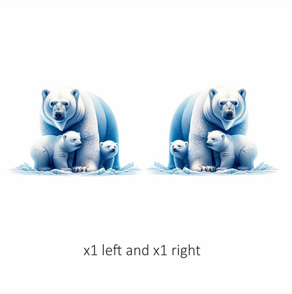 White Polar Bear With Cubs Vinyl Sticker Decal