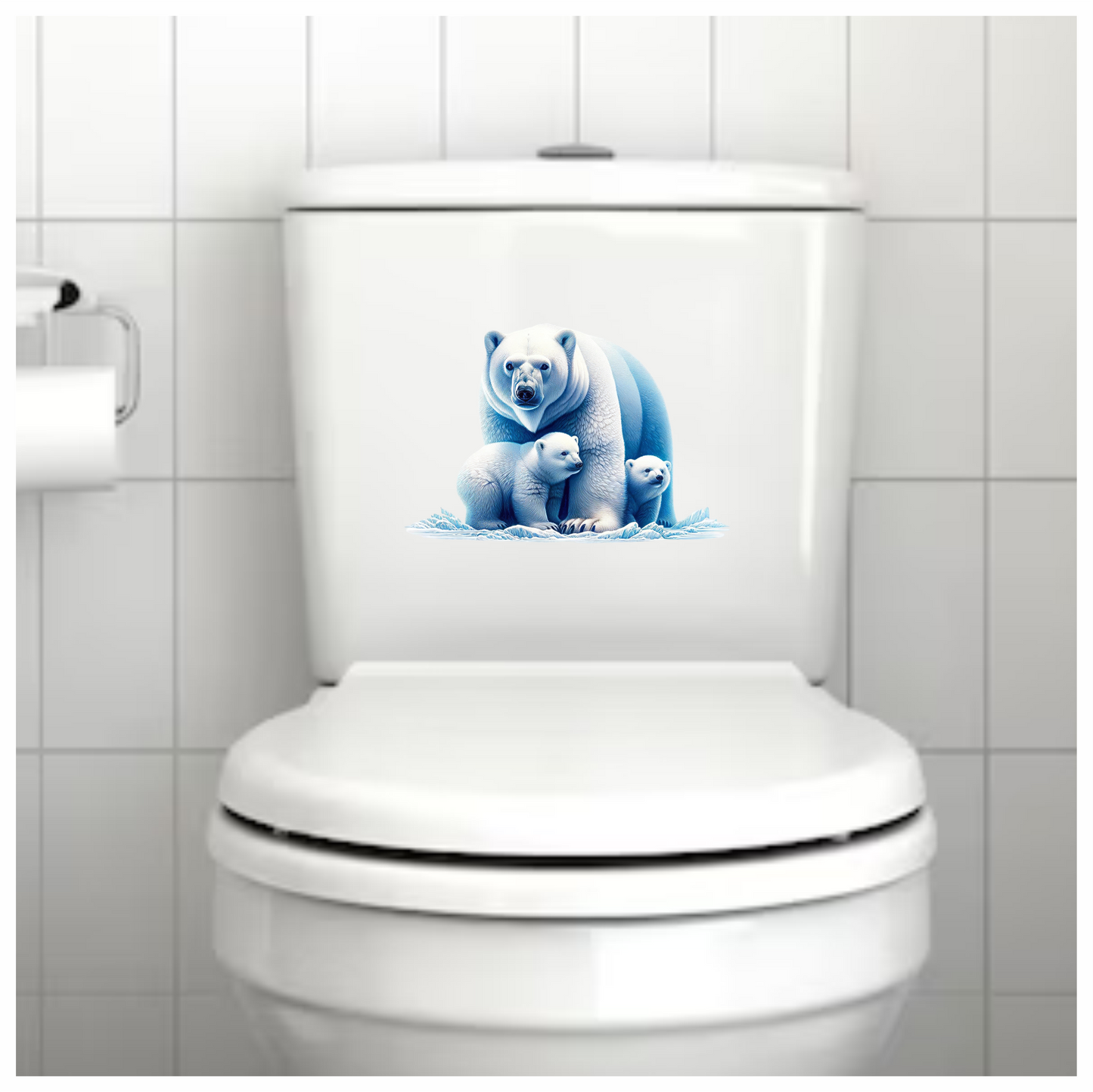 White Polar Bear With Cubs Vinyl Sticker Decal