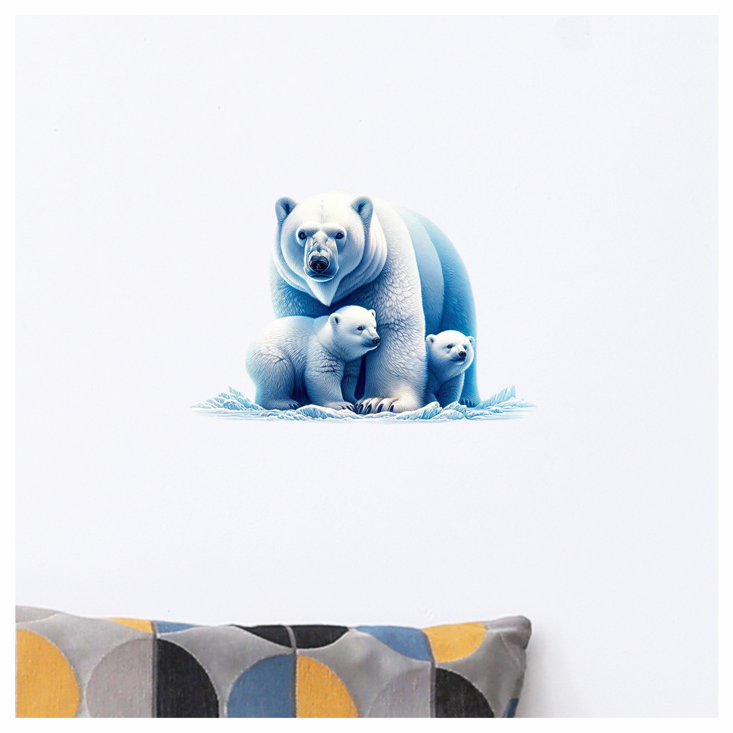 White Polar Bear With Cubs Vinyl Sticker Decal