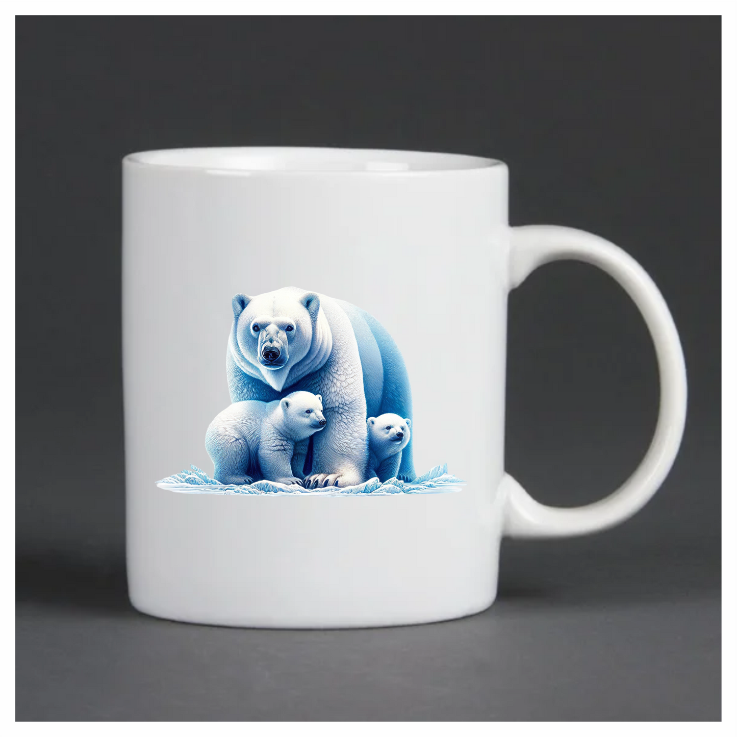 White Polar Bear With Cubs Vinyl Sticker Decal