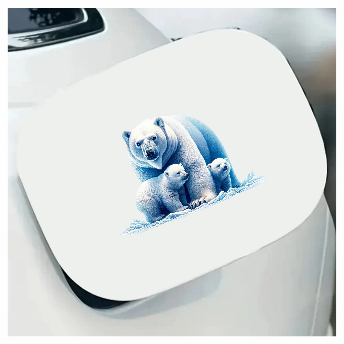 White Polar Bear With Cubs Vinyl Sticker Decal