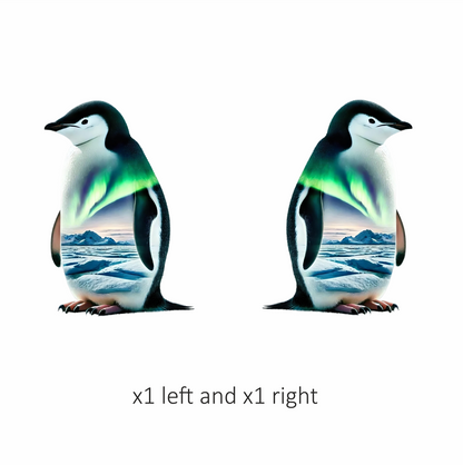 Black White Penguin Standing Arctic Aurora Vinyl Sticker Decal
