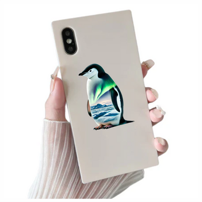 Black White Penguin Standing Arctic Aurora Vinyl Sticker Decal