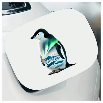 Black White Penguin Standing Arctic Aurora Vinyl Sticker Decal