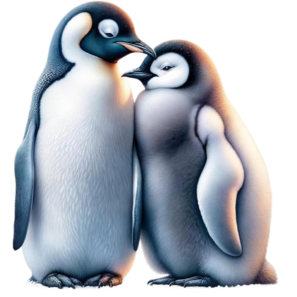 Black White Penguin Pair Standing Close Vinyl Sticker Decal
