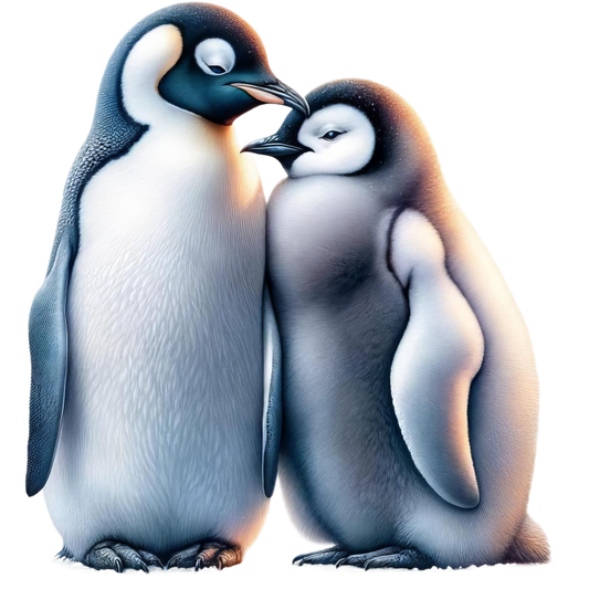 Black White Penguin Pair Standing Close Vinyl Sticker Decal