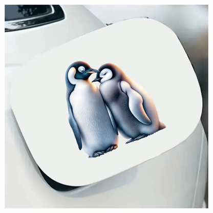 Black White Penguin Pair Standing Close Vinyl Sticker Decal