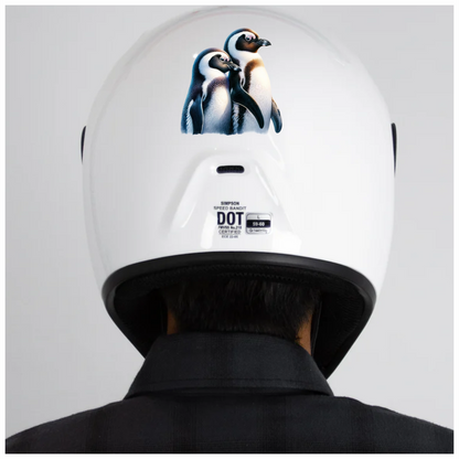 Black White Penguin Pair Standing Together Vinyl Sticker Decal