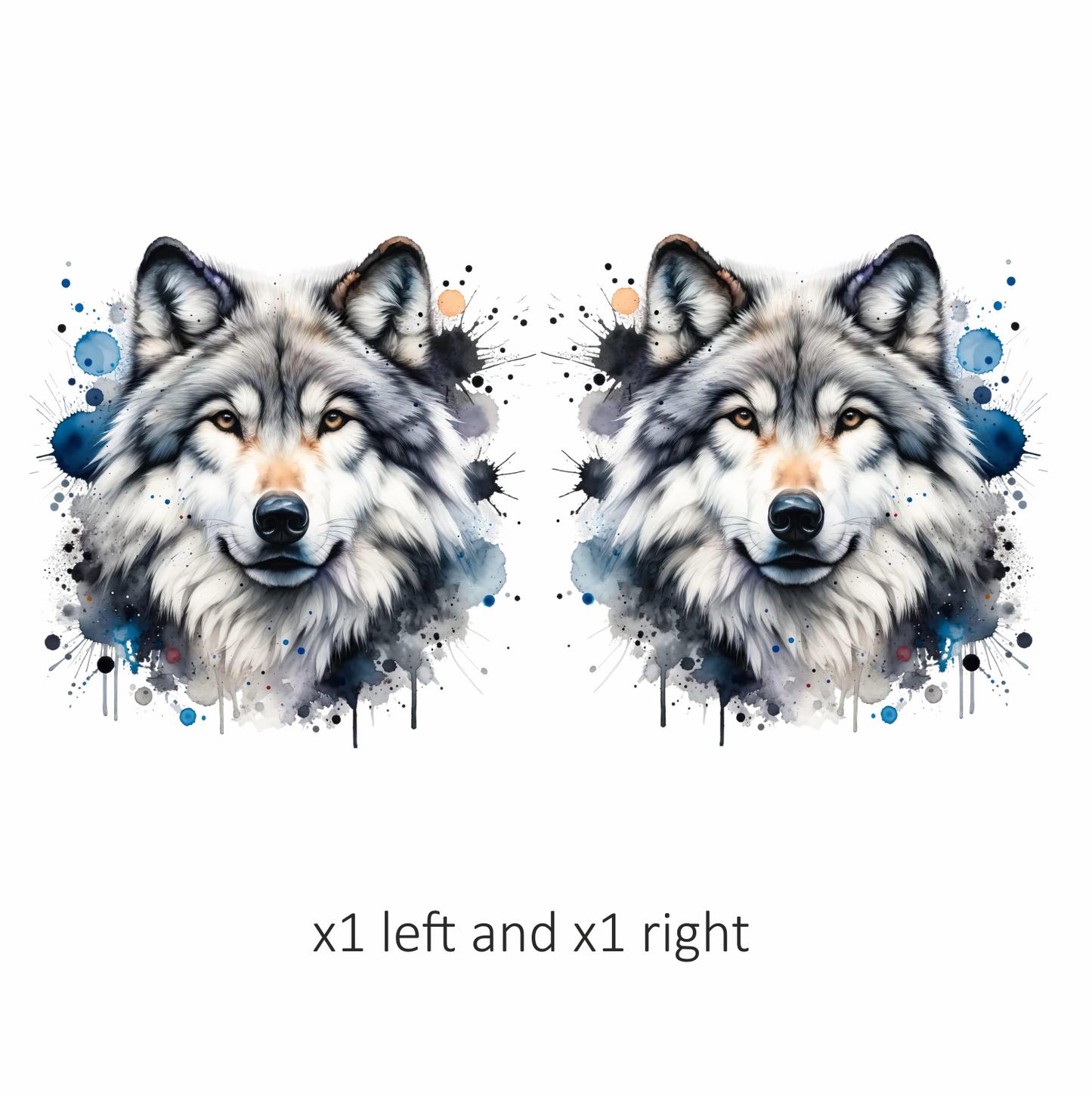 Grey Wolf Face Paint Splash Vinyl Sticker Decal
