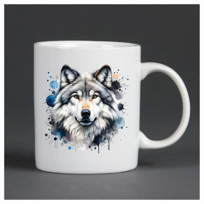 Grey Wolf Face Paint Splash Vinyl Sticker Decal