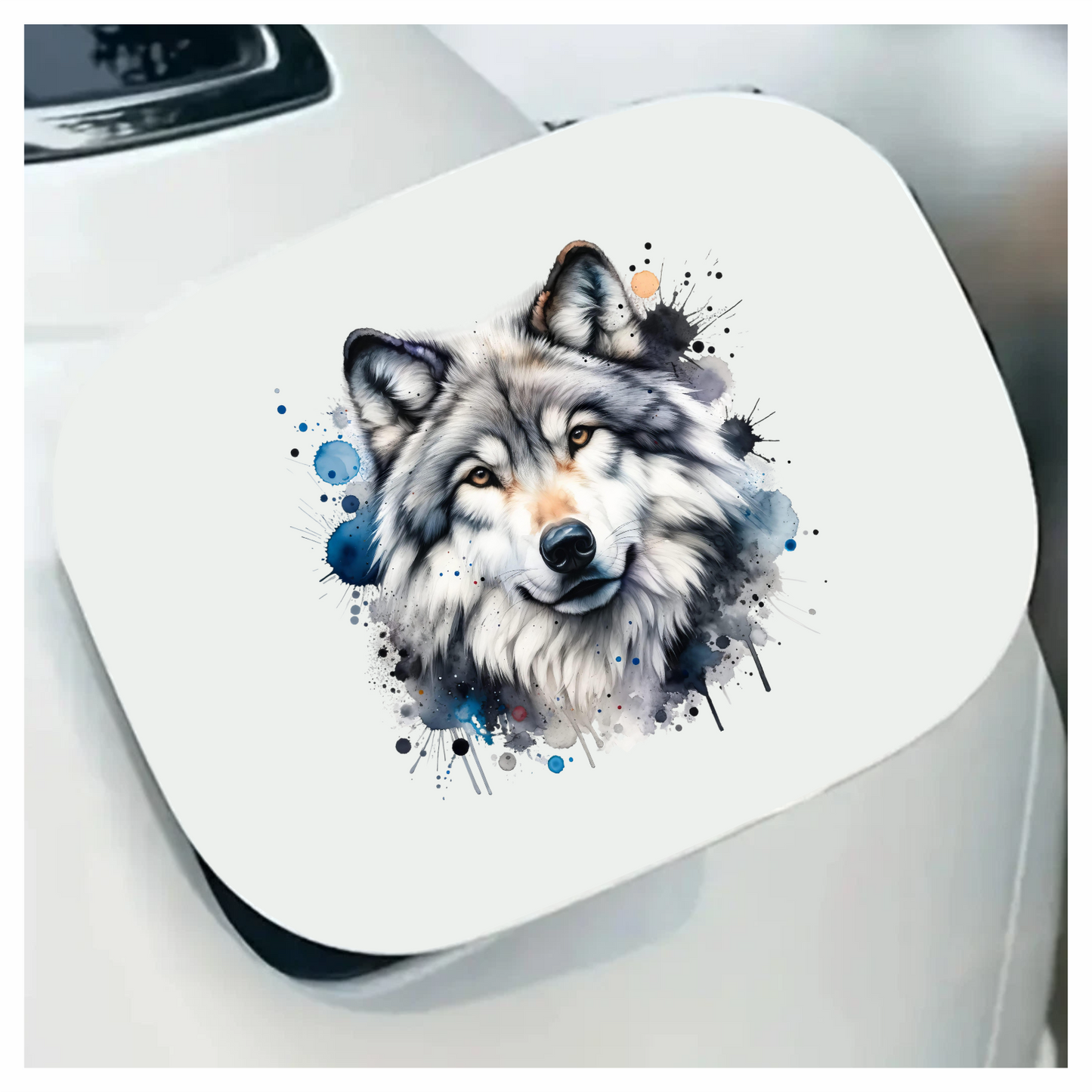 Grey Wolf Face Paint Splash Vinyl Sticker Decal