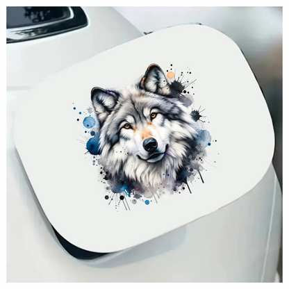 Grey Wolf Face Paint Splash Vinyl Sticker Decal