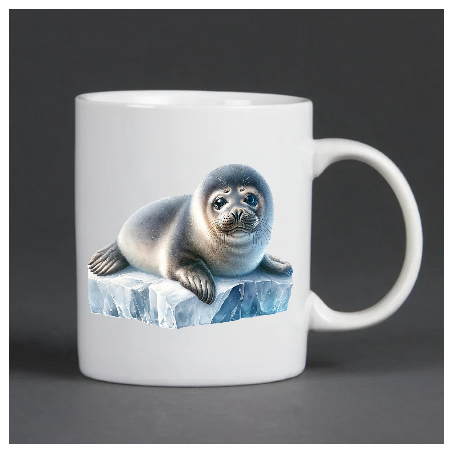 Grey Seal Lying On Ice Block Vinyl Sticker Decal