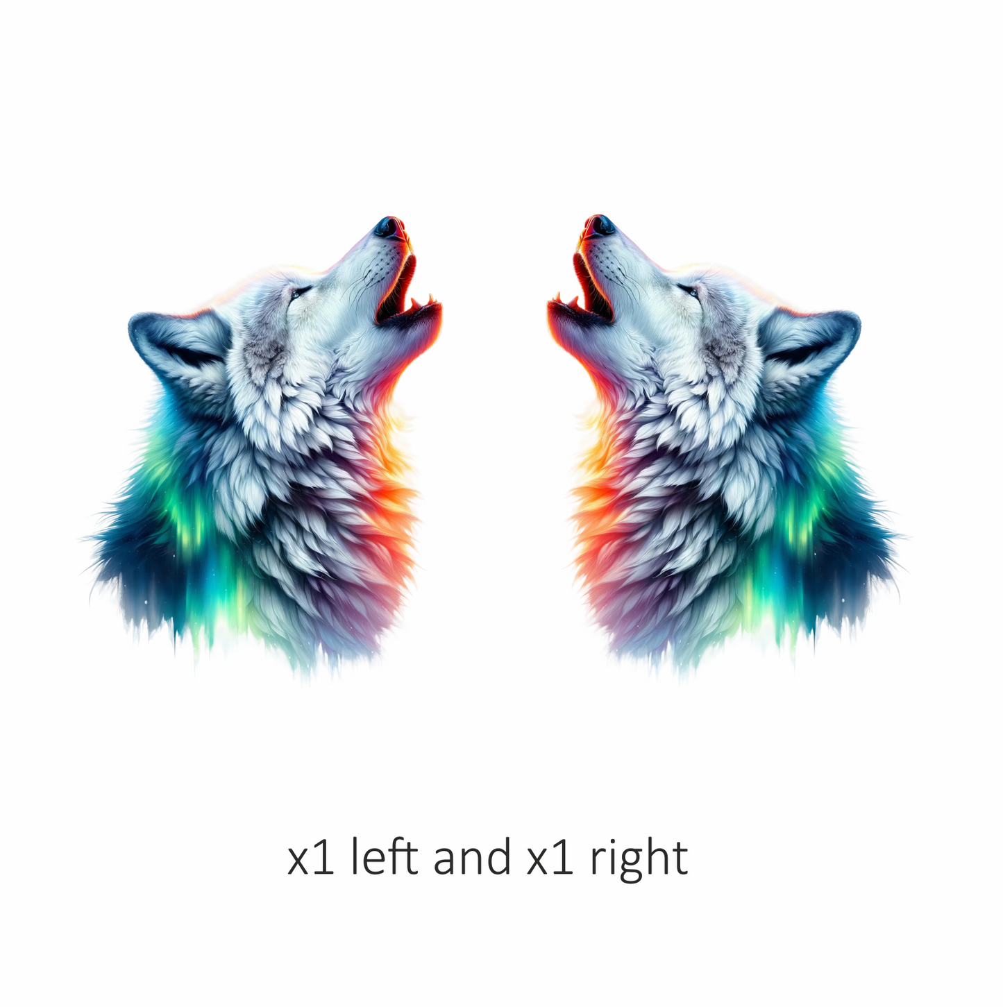 White Wolf Howling Colorful Light Vinyl Sticker Decal