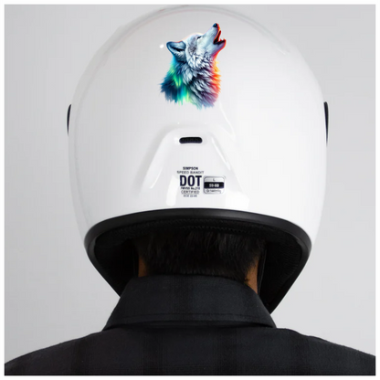 White Wolf Howling Colorful Light Vinyl Sticker Decal