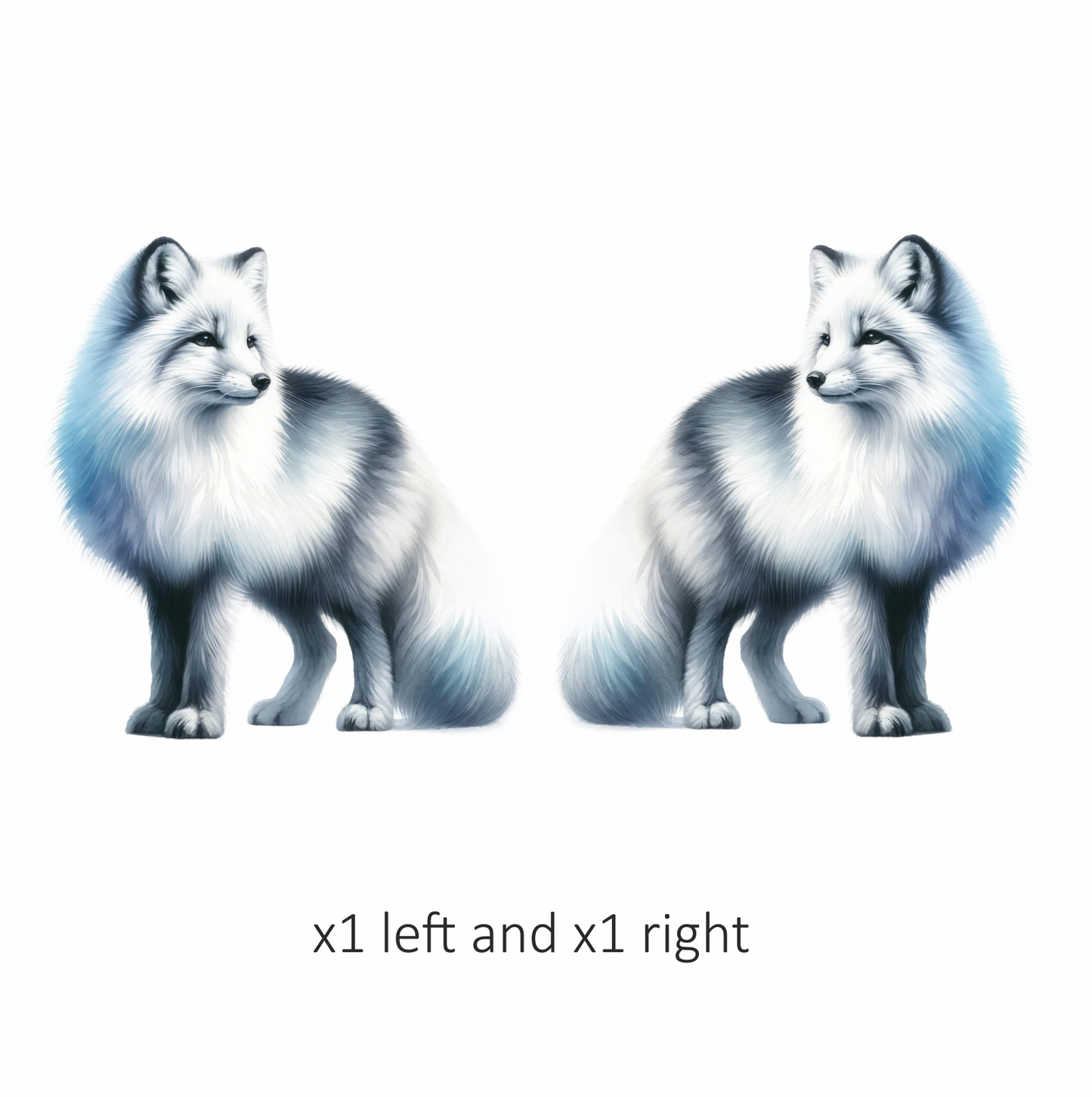 White Fox Standing Fluffy Winter Fur Vinyl Sticker Decal