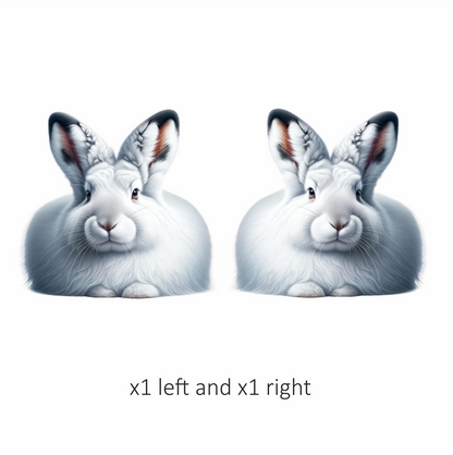 White Rabbit Sitting With Long Ears Vinyl Sticker Decal