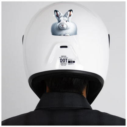 White Rabbit Sitting With Long Ears Vinyl Sticker Decal
