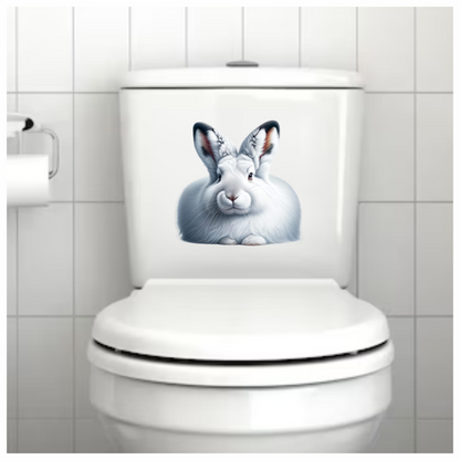 White Rabbit Sitting With Long Ears Vinyl Sticker Decal