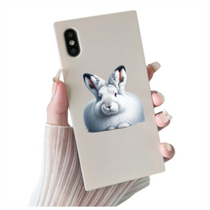 White Rabbit Sitting With Long Ears Vinyl Sticker Decal