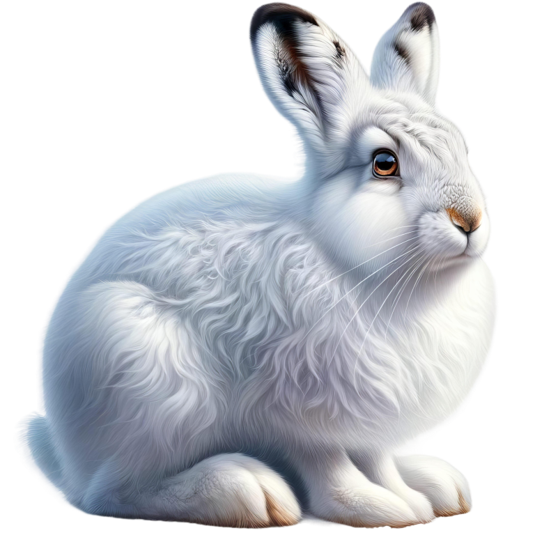 White Rabbit Sitting With Brown Eyes Vinyl Sticker Decal