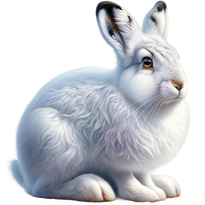 White Rabbit Sitting With Brown Eyes Vinyl Sticker Decal