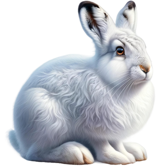 White Rabbit Sitting With Brown Eyes Vinyl Sticker Decal