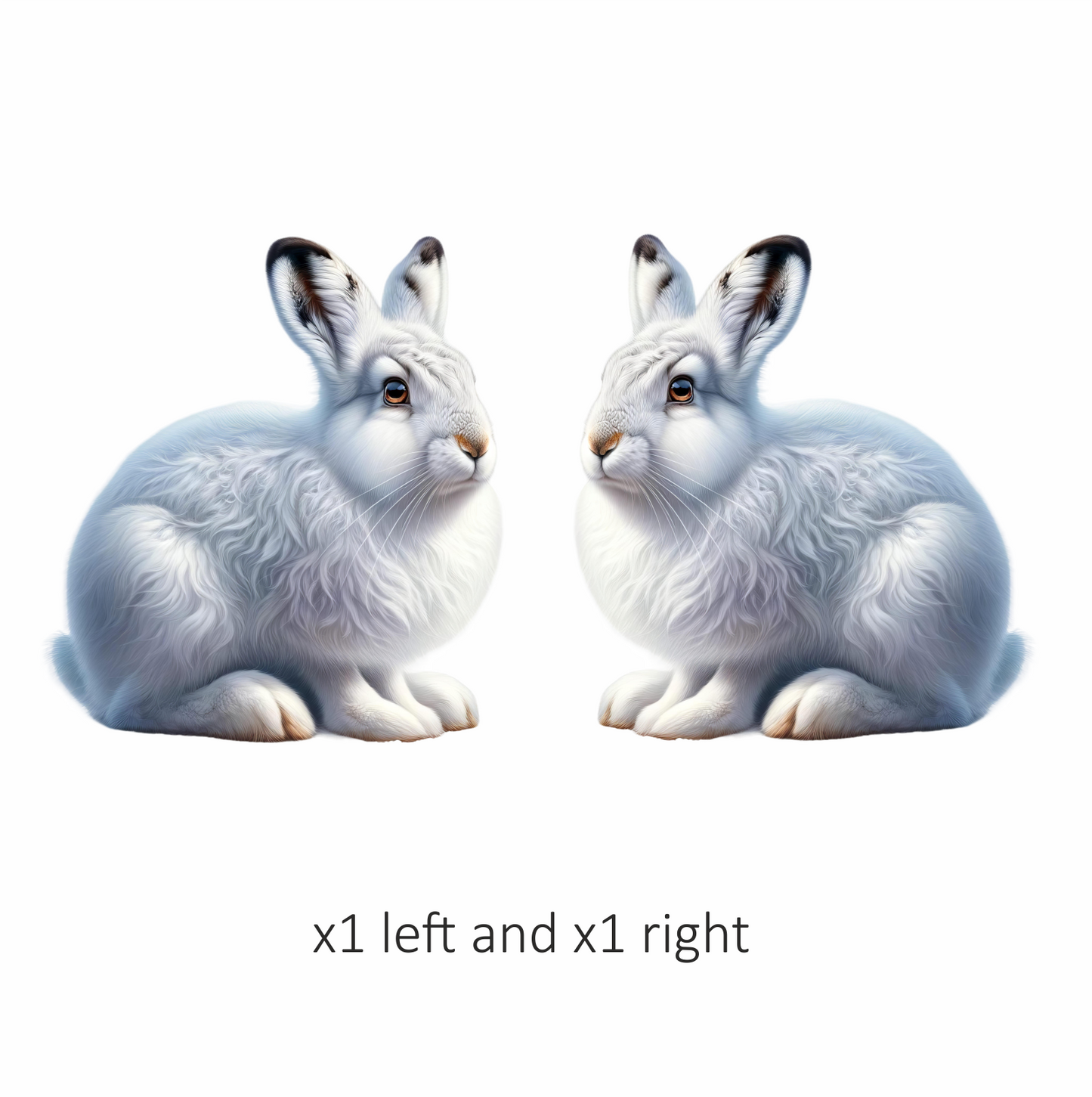 White Rabbit Sitting With Brown Eyes Vinyl Sticker Decal