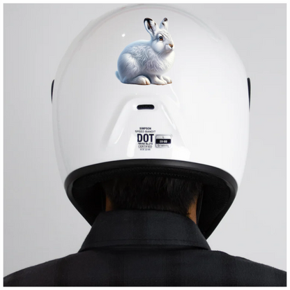 White Rabbit Sitting With Brown Eyes Vinyl Sticker Decal