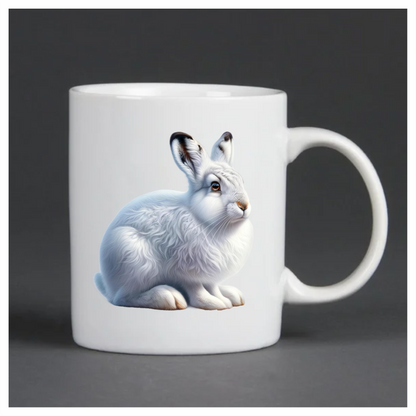 White Rabbit Sitting With Brown Eyes Vinyl Sticker Decal