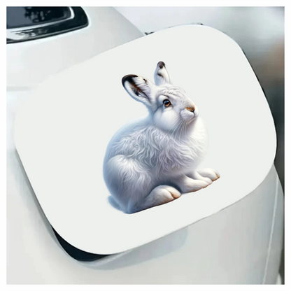 White Rabbit Sitting With Brown Eyes Vinyl Sticker Decal