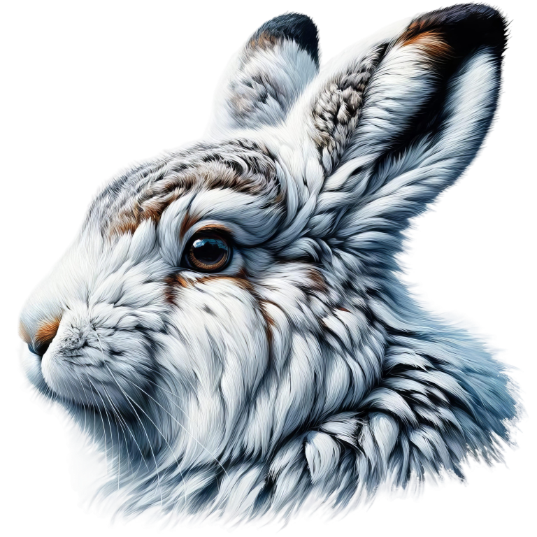 White Rabbit Face With Brown Markings Vinyl Sticker Decal