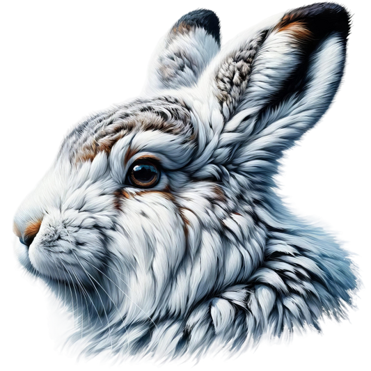 White Rabbit Face With Brown Markings Vinyl Sticker Decal