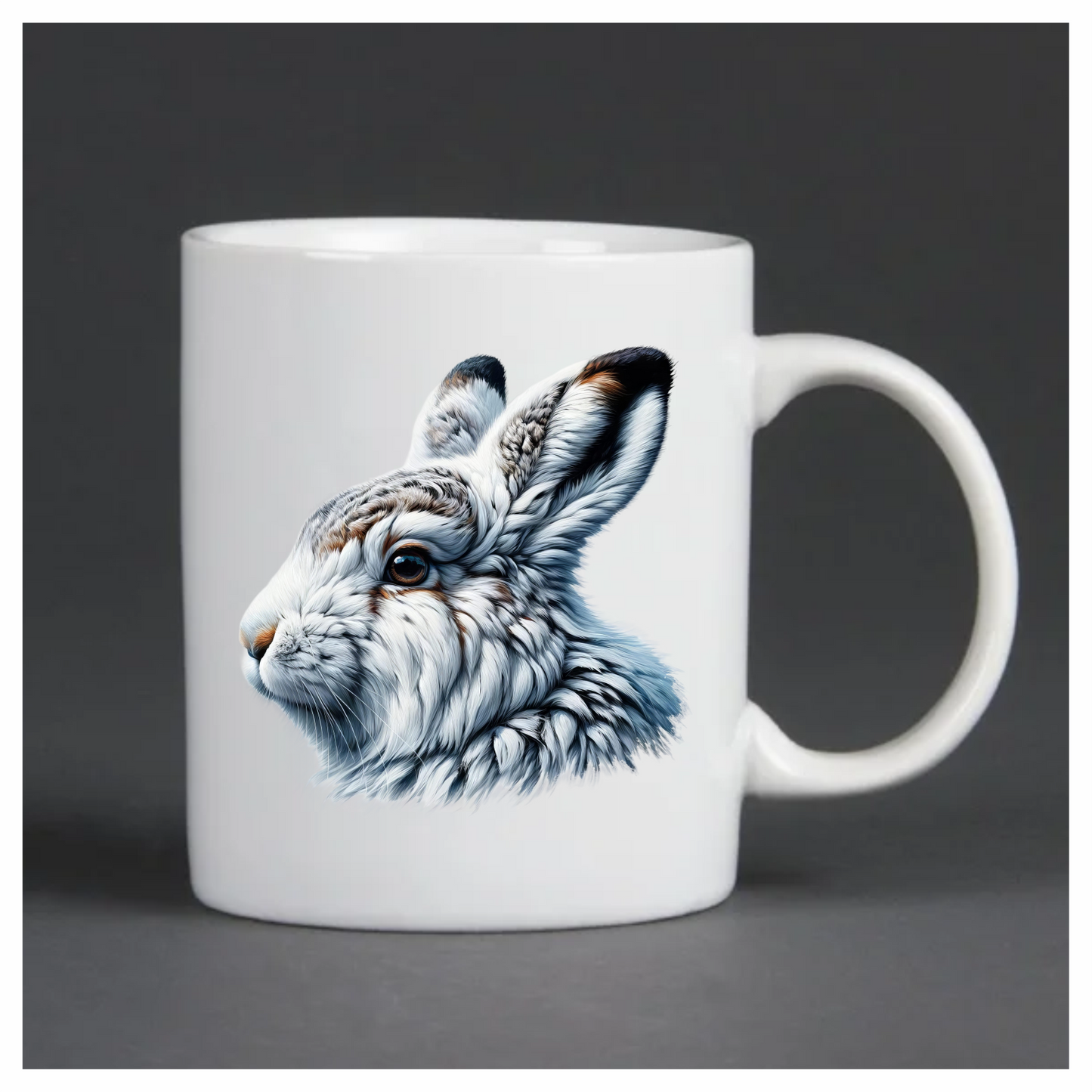 White Rabbit Face With Brown Markings Vinyl Sticker Decal