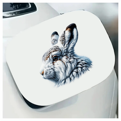 White Rabbit Face With Brown Markings Vinyl Sticker Decal