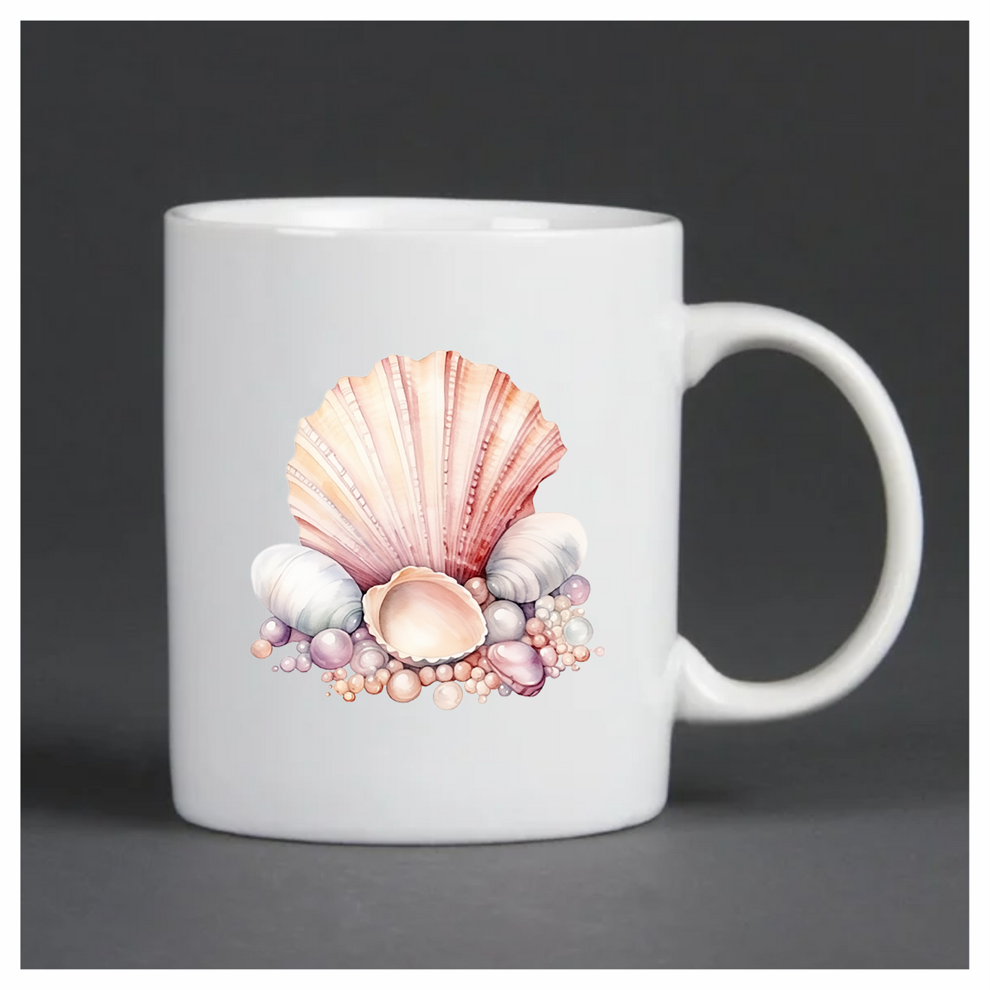 Pink Seashells With Pearls On Sand Vinyl Sticker Decal