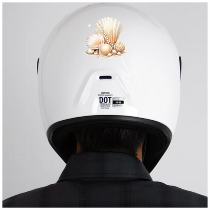 Beige Seashells With Pearls On Sand Vinyl Sticker Decal