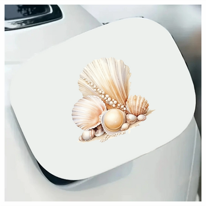 Beige Seashells With Pearls On Sand Vinyl Sticker Decal
