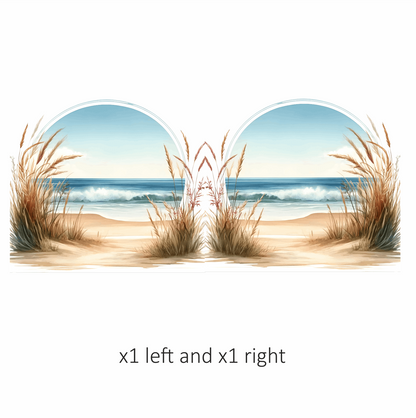 Beige Sand Dunes With Blue Ocean Vinyl Sticker Decal