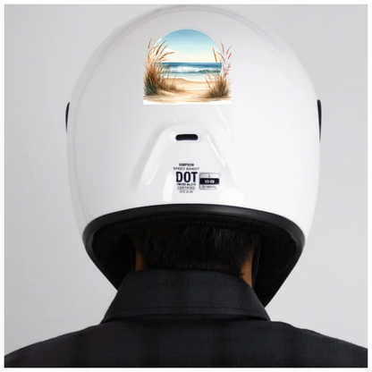Beige Sand Dunes With Blue Ocean Vinyl Sticker Decal
