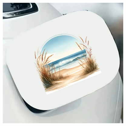 Beige Sand Dunes With Blue Ocean Vinyl Sticker Decal