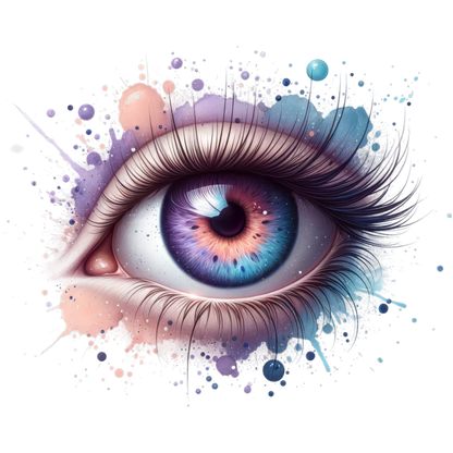 Colorful Human Eye With Paint Splash Vinyl Sticker Decal