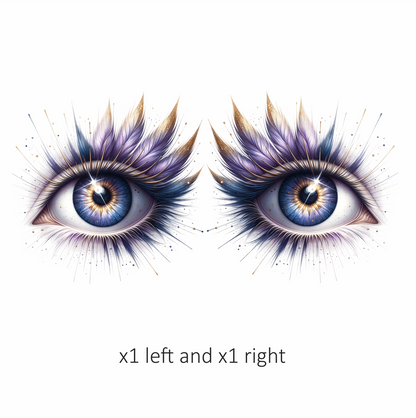 Blue Human Eye With Purple Feathers Vinyl Sticker Decal