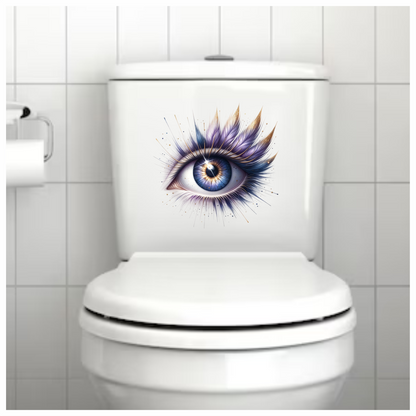 Blue Human Eye With Purple Feathers Vinyl Sticker Decal