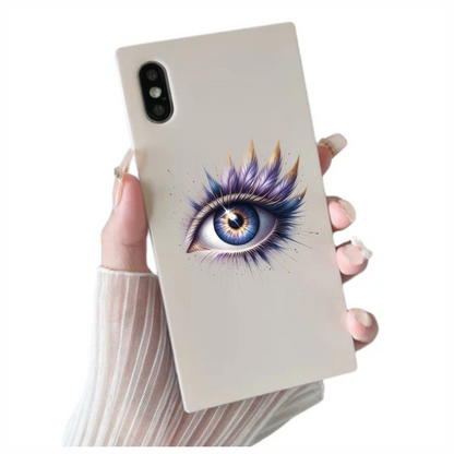 Blue Human Eye With Purple Feathers Vinyl Sticker Decal