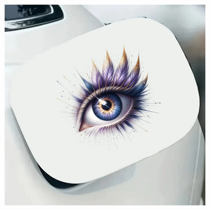 Blue Human Eye With Purple Feathers Vinyl Sticker Decal