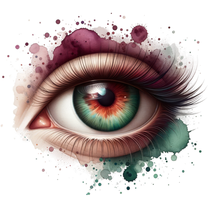 Green Human Eye With Red Accents Vinyl Sticker Decal