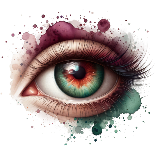 Green Human Eye With Red Accents Vinyl Sticker Decal