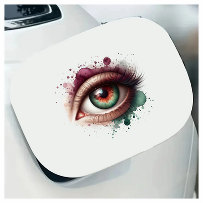 Green Human Eye With Red Accents Vinyl Sticker Decal